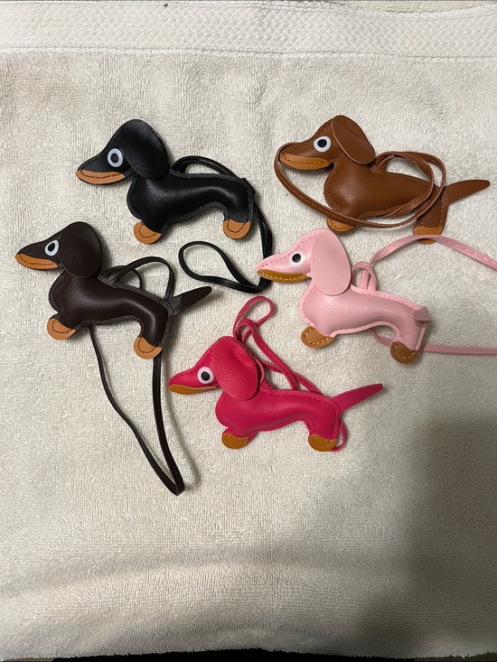 Accessories - New Set of 5 Dachshund Dog Faux Leather Bag Charms